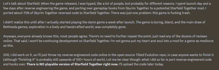 Автор мода Skyrim Together отказался портировать его на Starfield | StopGame